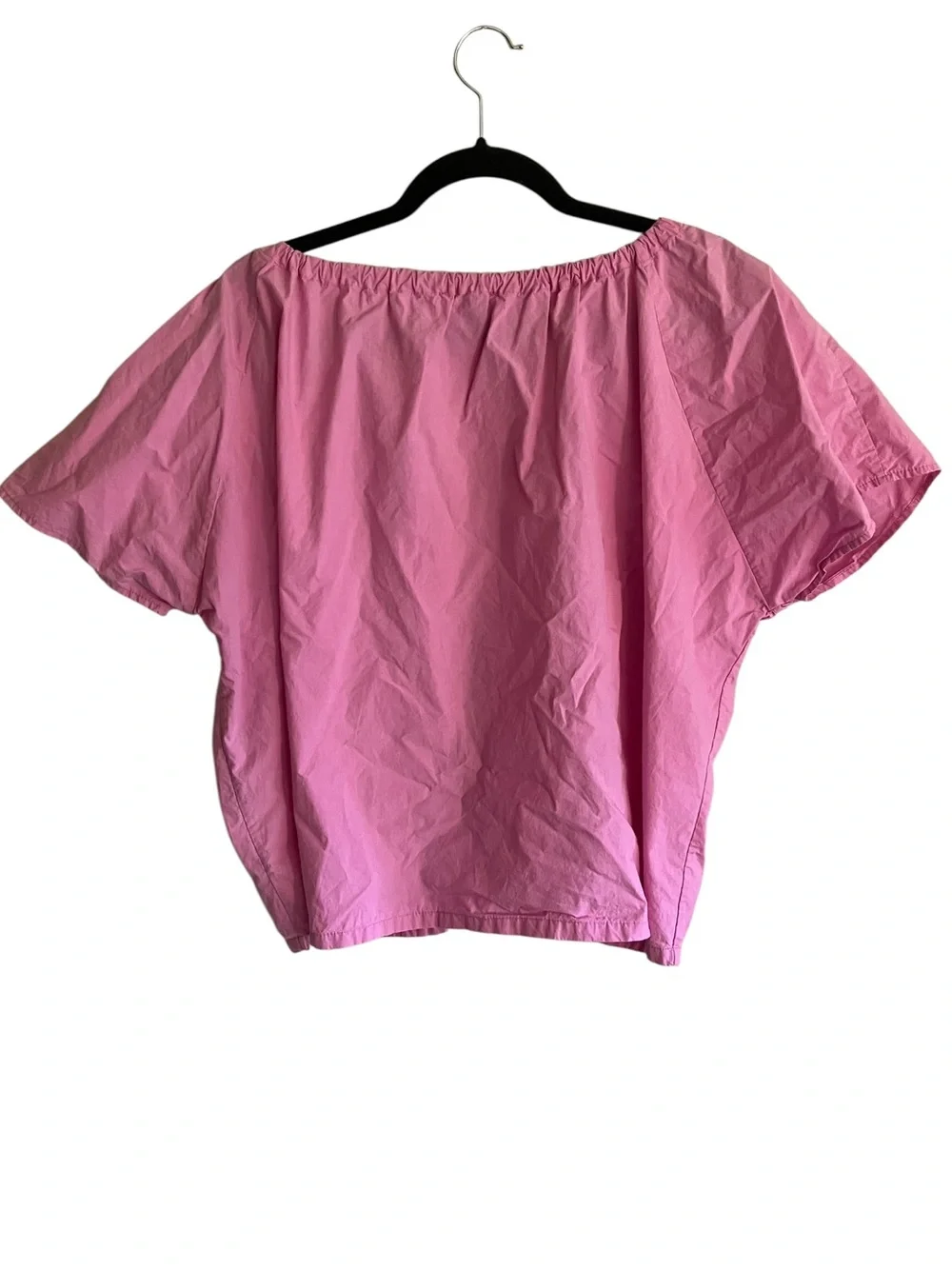 MATTEAU Boho Popover Blouse Pink Puff Sleeve Size 8 US 12 UK 40 EU